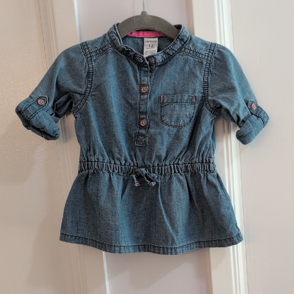Carter's Baby Denim Button-Down Kids Shirt, Size 12M